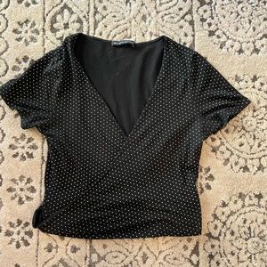 polka dot wrap top